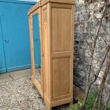 Parisian Art Deco style wardrobe in solid raw oak, 1950