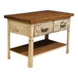 Table de cuisine industrielle en fer des années 1950, Tchécoslovaquie