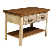 Table de cuisine en fer industriel des années 1950, Tchécoslovaquie
