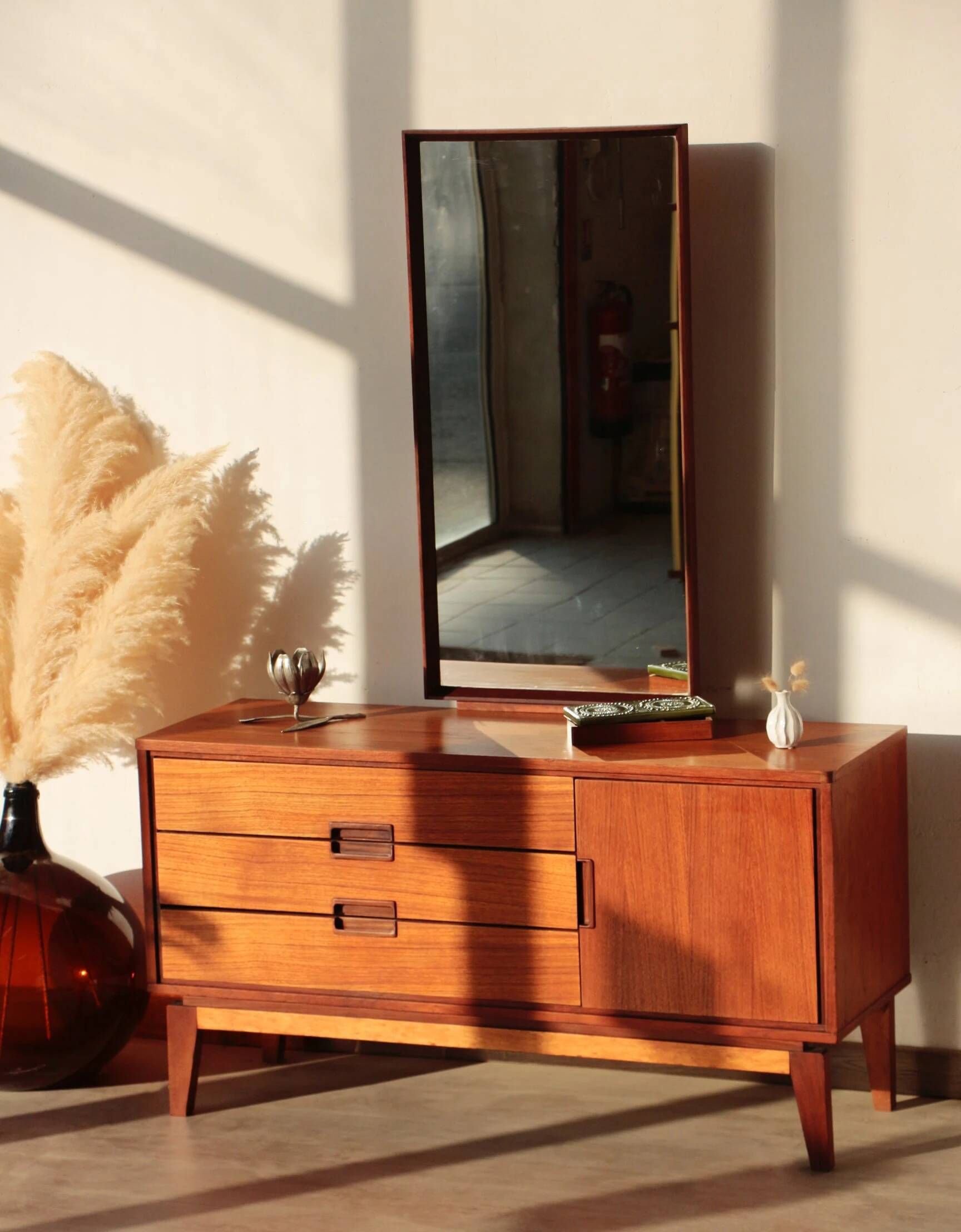 Restored vintage teak hairdresser from the 1960s.