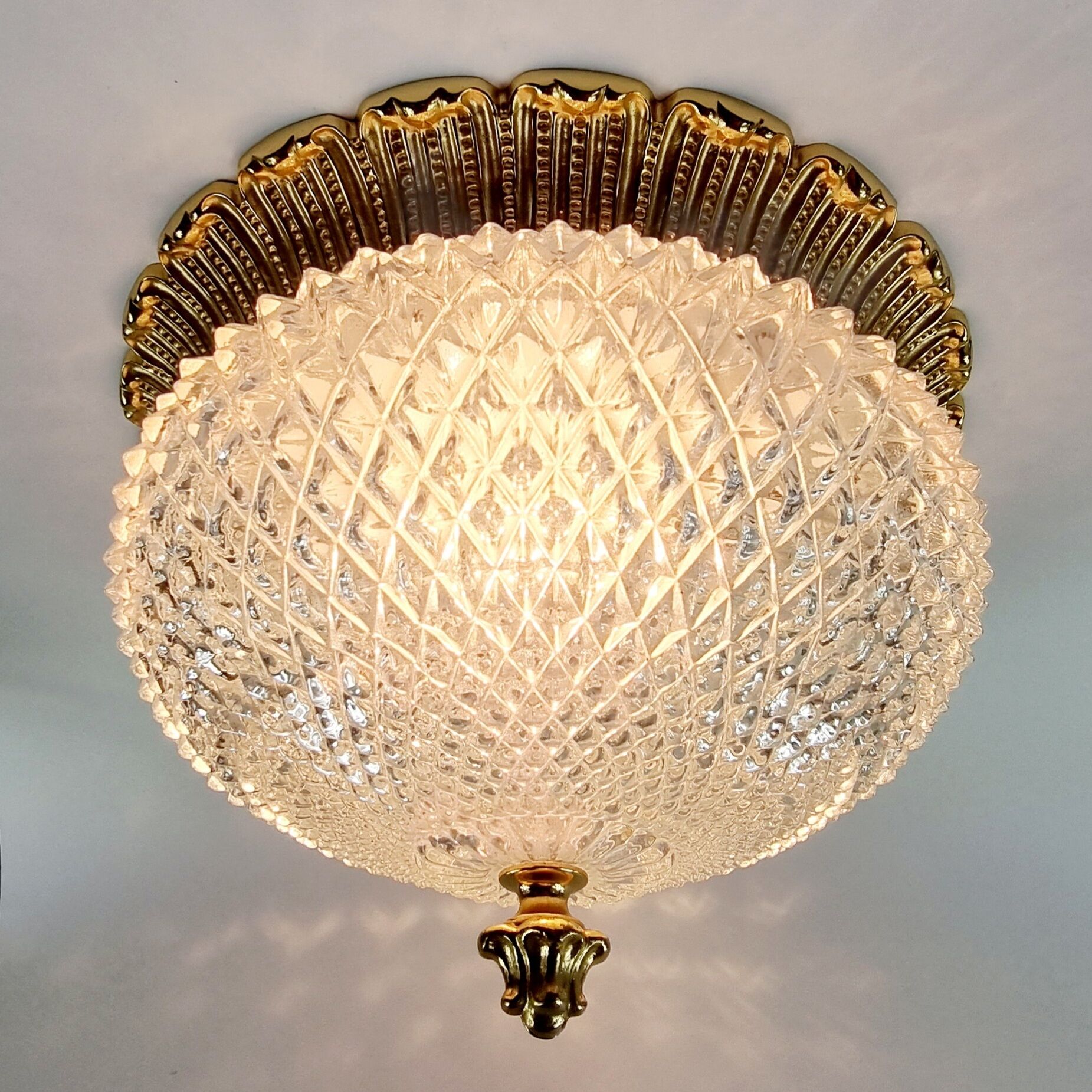 Glass ceiling lamp from Limburg, Germany, 1960s