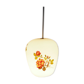 Suspension en opaline blanche bouquets de roses des années 1970.