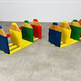 Pair of modular wall pencil shelves by Pierre Sala for children