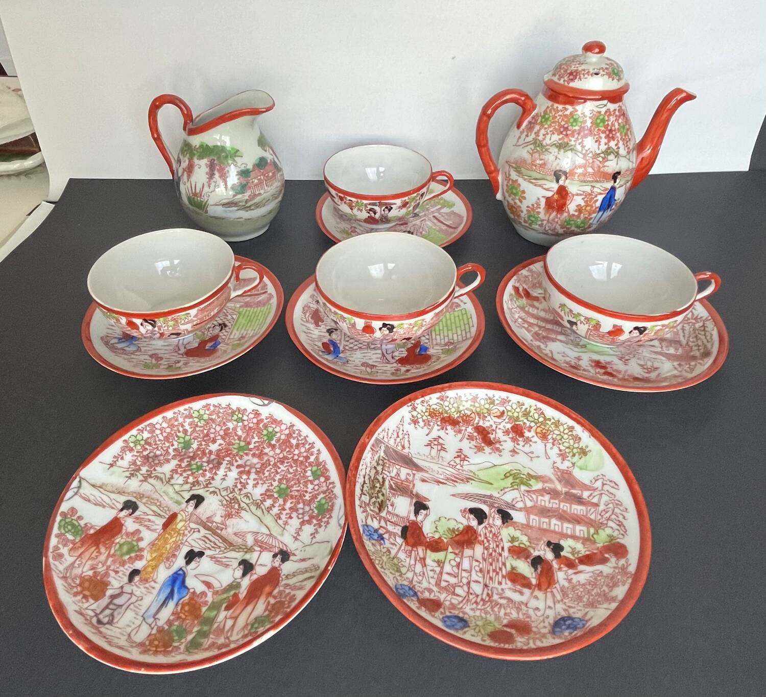Service à thé en porcelaine de Chine 12 pièces