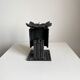 Vintage brutalist heavy wrought iron candle holder sculpture