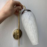 Pair of 50s gold and speckled globe wall lights