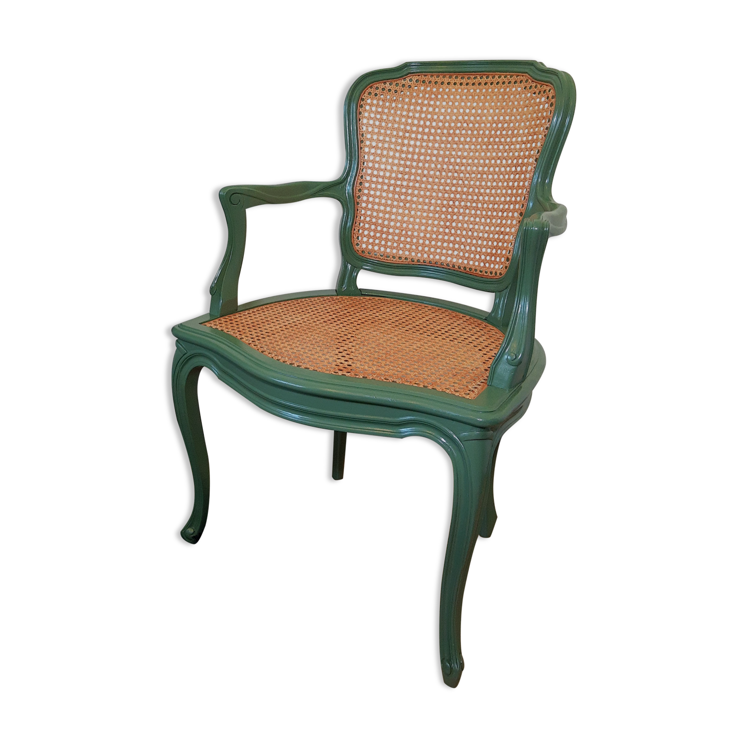 Fauteuil cabriolet canné relooké