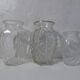 3 vintage molded glass bulbous vases 50s