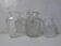 3 vintage molded glass bulbous vases 50s