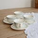 Vintage ceramic coffee cups Salins geometric pattern