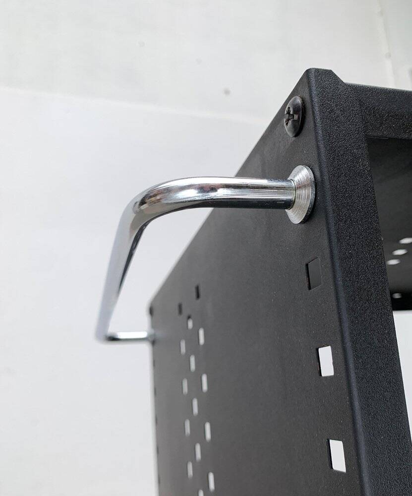 Postmodern perforated metal service trolley, 1980s