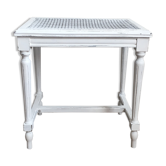 Patina white shabby chic piano stool