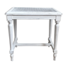 Patina white shabby chic piano stool