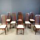 Set of 8 Italian high back dining chairs, 1980s