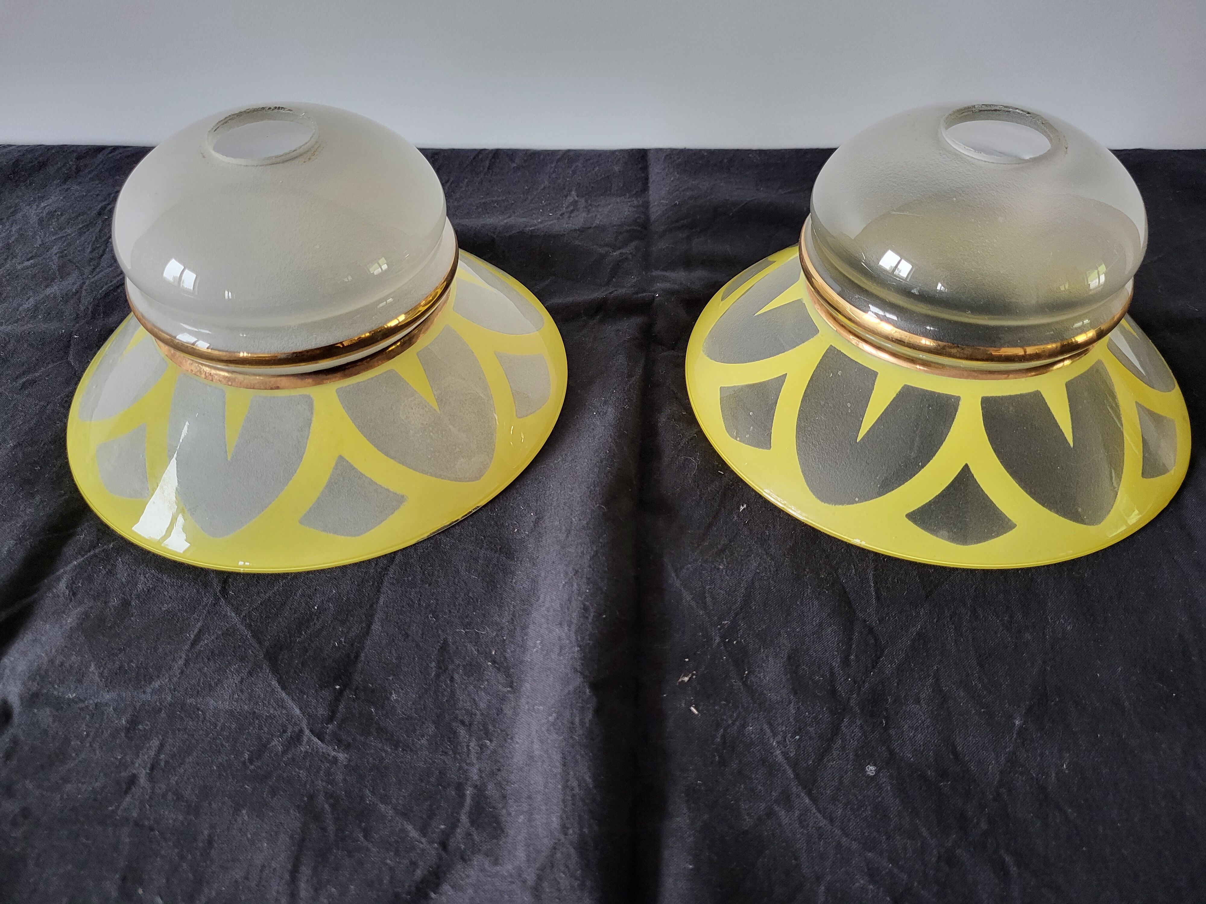 Pair of art deco day shades