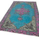 Hand-knotted carved anatolian 1970s 152 cm x 265 cm fuchsia carpet
