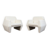 Chaises armoires géométriques vintage par Lfm, Pologne, années 1970, ensemble de 2