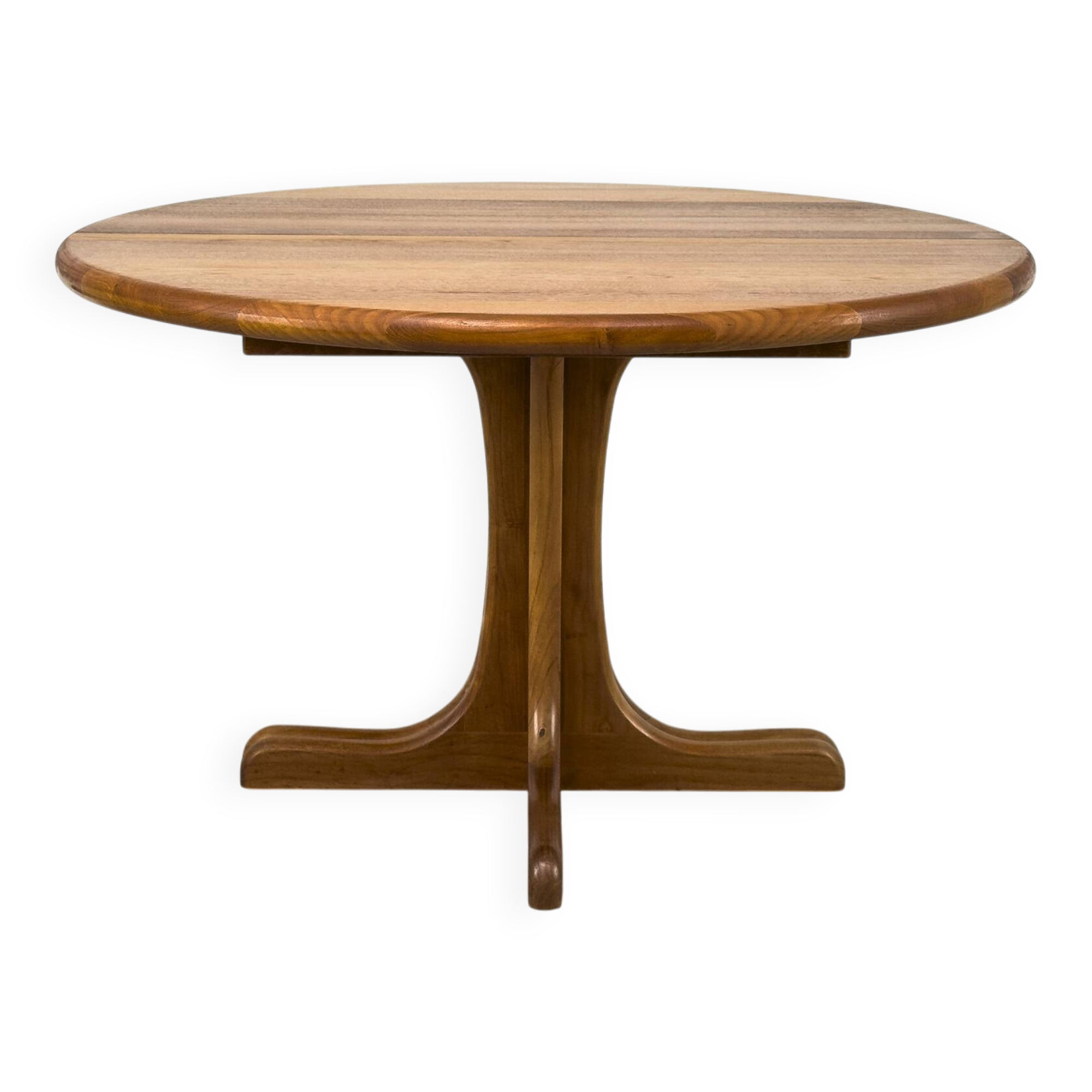 Danish Round Extendable Dining Table in Teak, 1970s