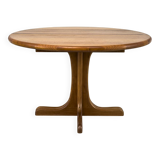 Danish Round Extendable Dining Table in Teak, 1970s