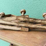 Accordion wall coat rack, bamboo imitation