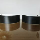 Pair of "SCE" half-moon-shaped band sconces 1980