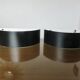Pair of "SCE" half-moon-shaped band sconces 1980