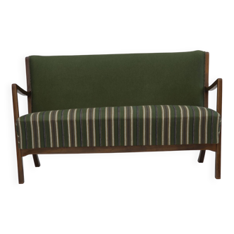 1960s, Danish 2-seater sofa, furniture wool, beech wood, original.