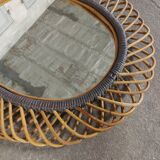 Very large rattan mirror