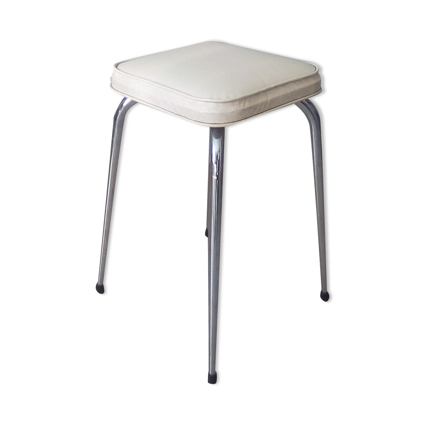 Vintage leather and chrome stool