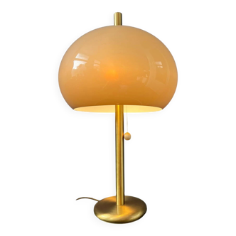 Large vintage brass mushroom space age table lamp