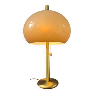 Large vintage brass mushroom space age table lamp