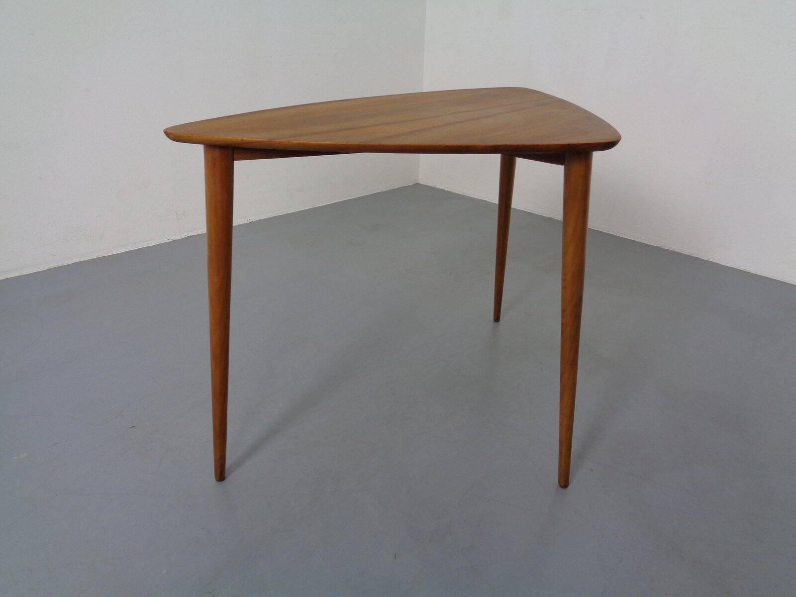 Mid-Century Triangular Teak Side Table, 1960s