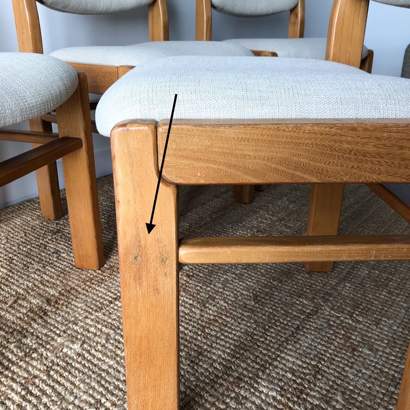 Restored Regain house elm chairs