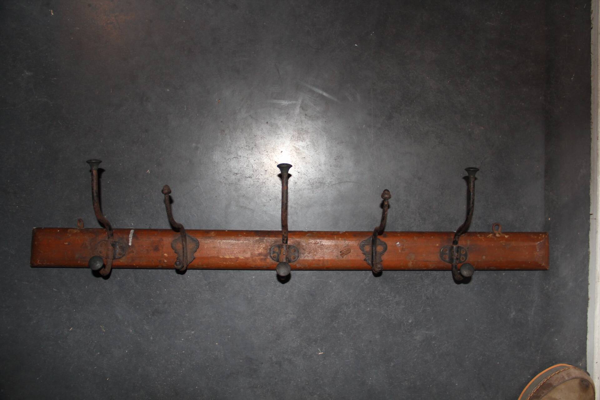 Antique workshop coat rack