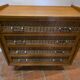 Vintage rattan and oak chest of drawers from the 60s