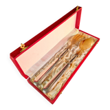 Art Deco Horn & Silver Plated Salad Set – Retro Elegance on the Menu