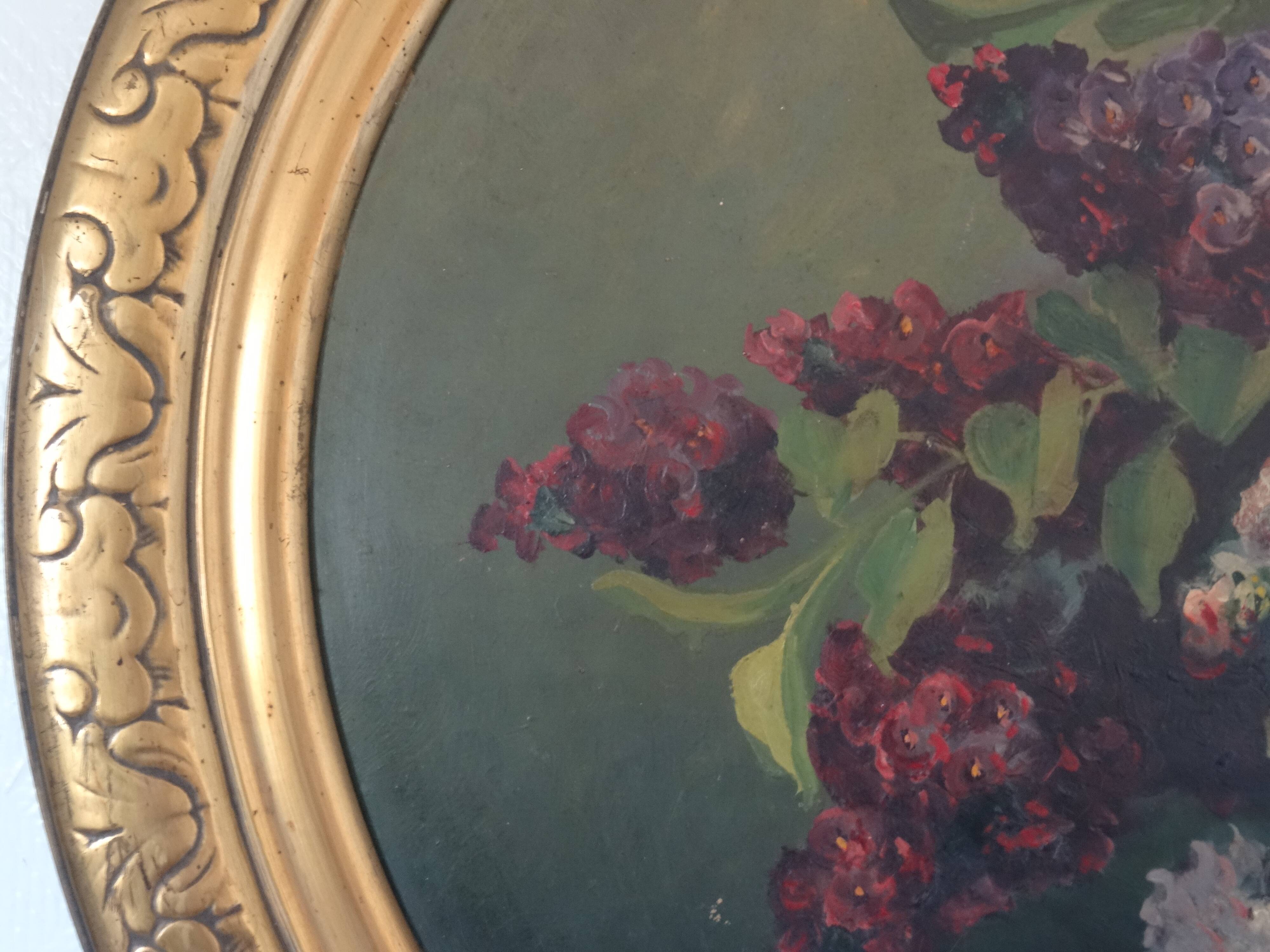 Table in oil bouquet of flowers