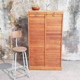Double curtain binder cabinet