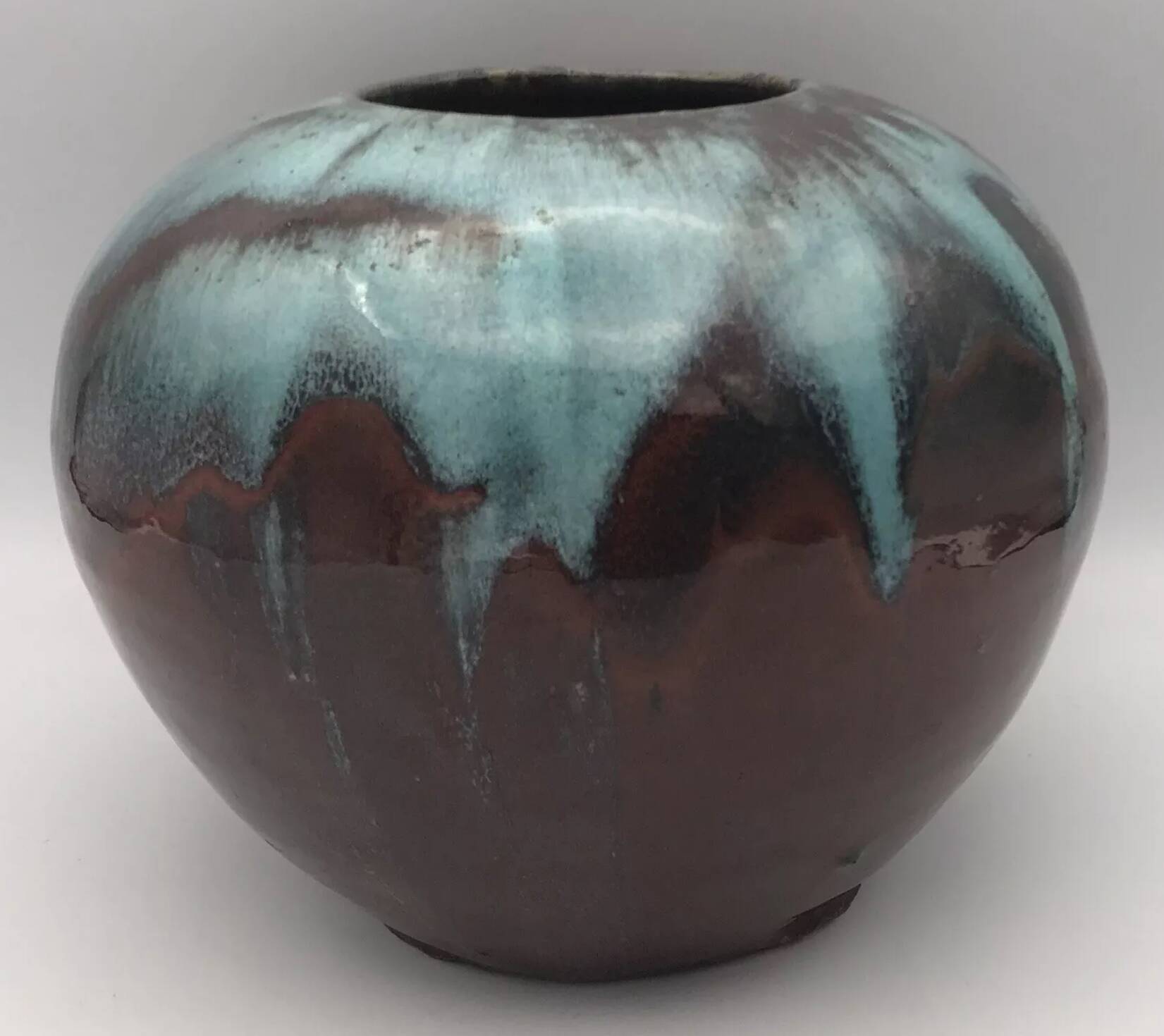 Vase ball in sandstone from saint amand en puisaye carriès school eugène lion