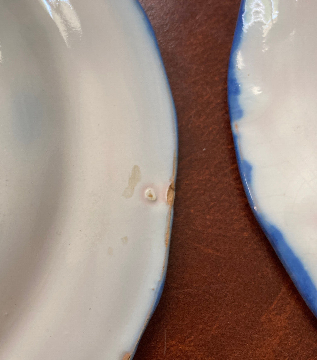 2 plates faience of Moustiers - blue decoration in the taste of the eighteenth