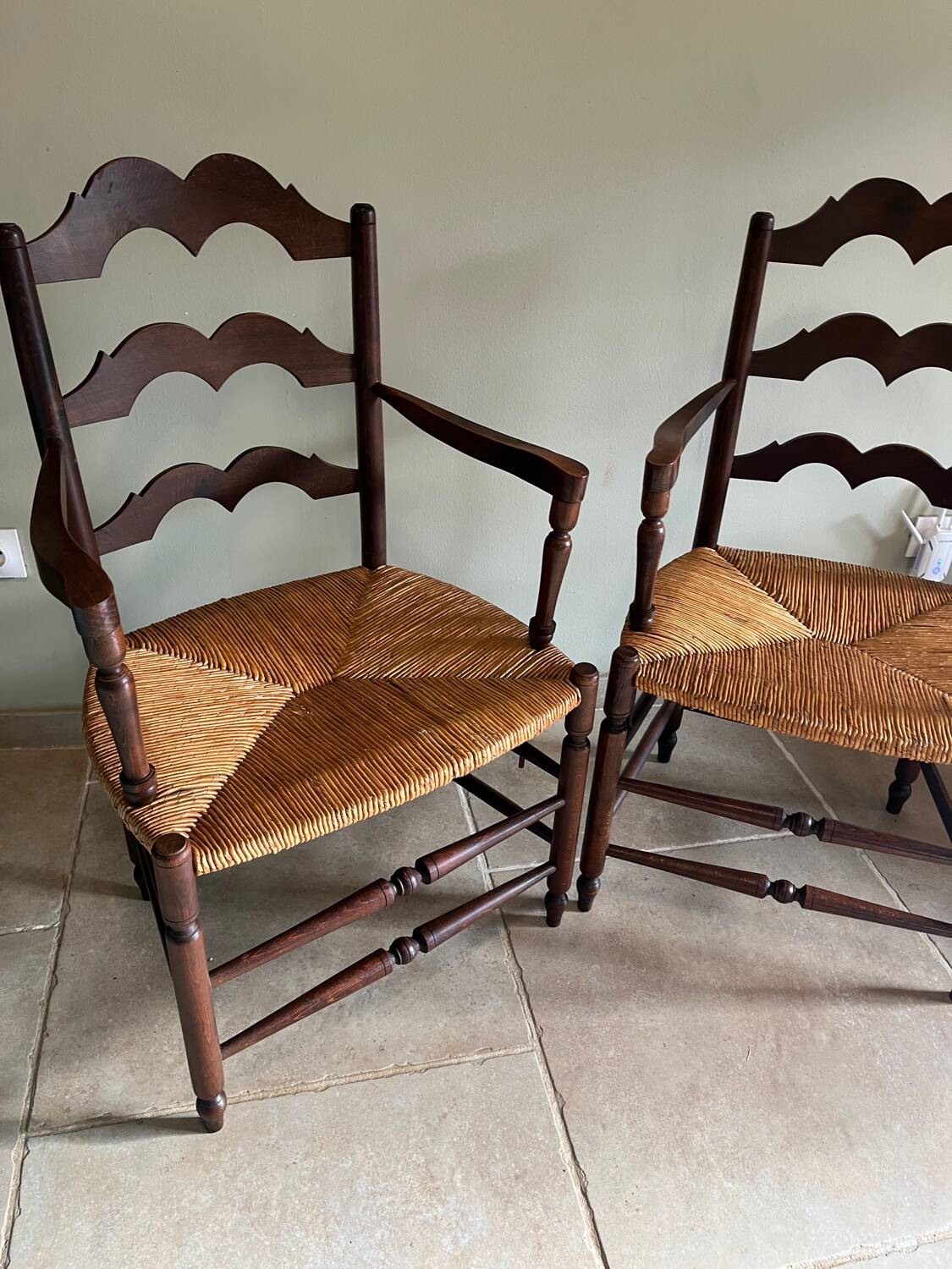 Pair of brutalist armchairs