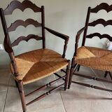 Pair of brutalist armchairs