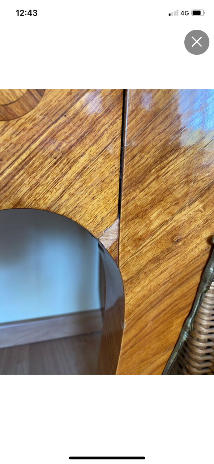 Old chest of drawers marquetry Louis XV style