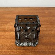 Brutalist bubble glass block vase by Josef Schott for Smålandshyttan, mid-century, 1960s.