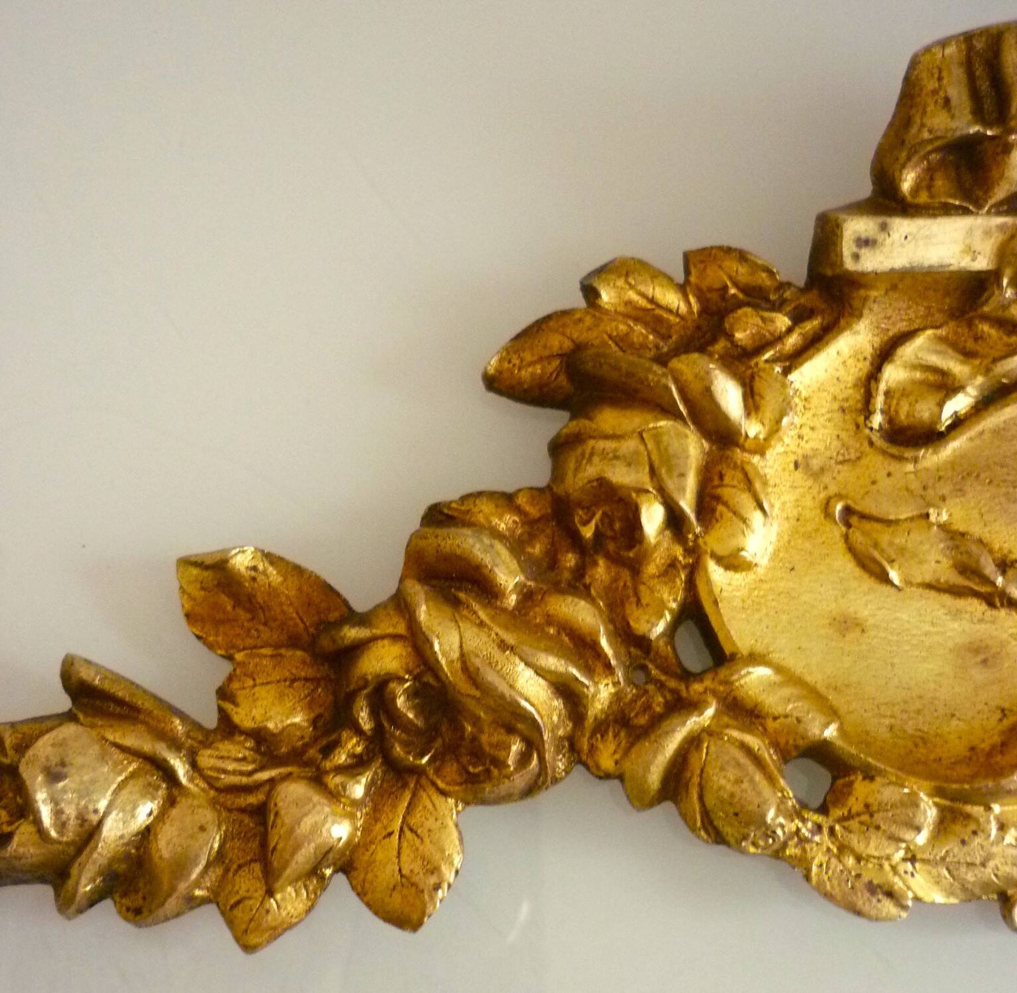 Pediment, gilded bronze, ornament for mirror, piece of furniture, signed Jacquet Grelier