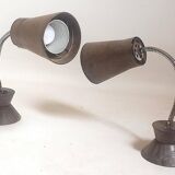 Pair of Armelec industrial articulated lamps from the 1950s