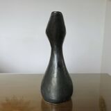 Large Ray Camart vase, Vallauris, free-form in matte black ceramic, 1950