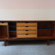 Danish teak sideboard of the 60s with accordion doors
