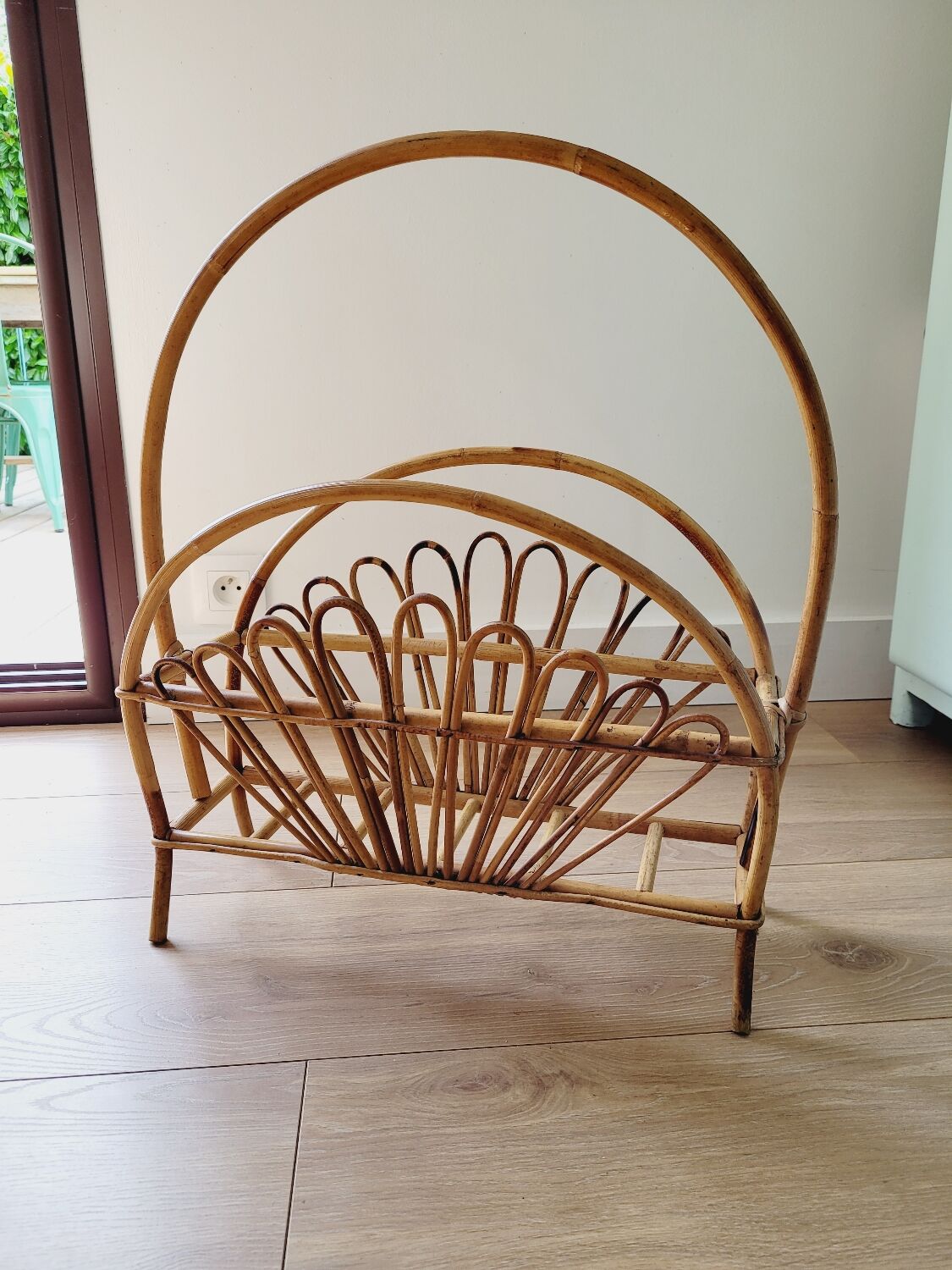 Rattan magazine holder