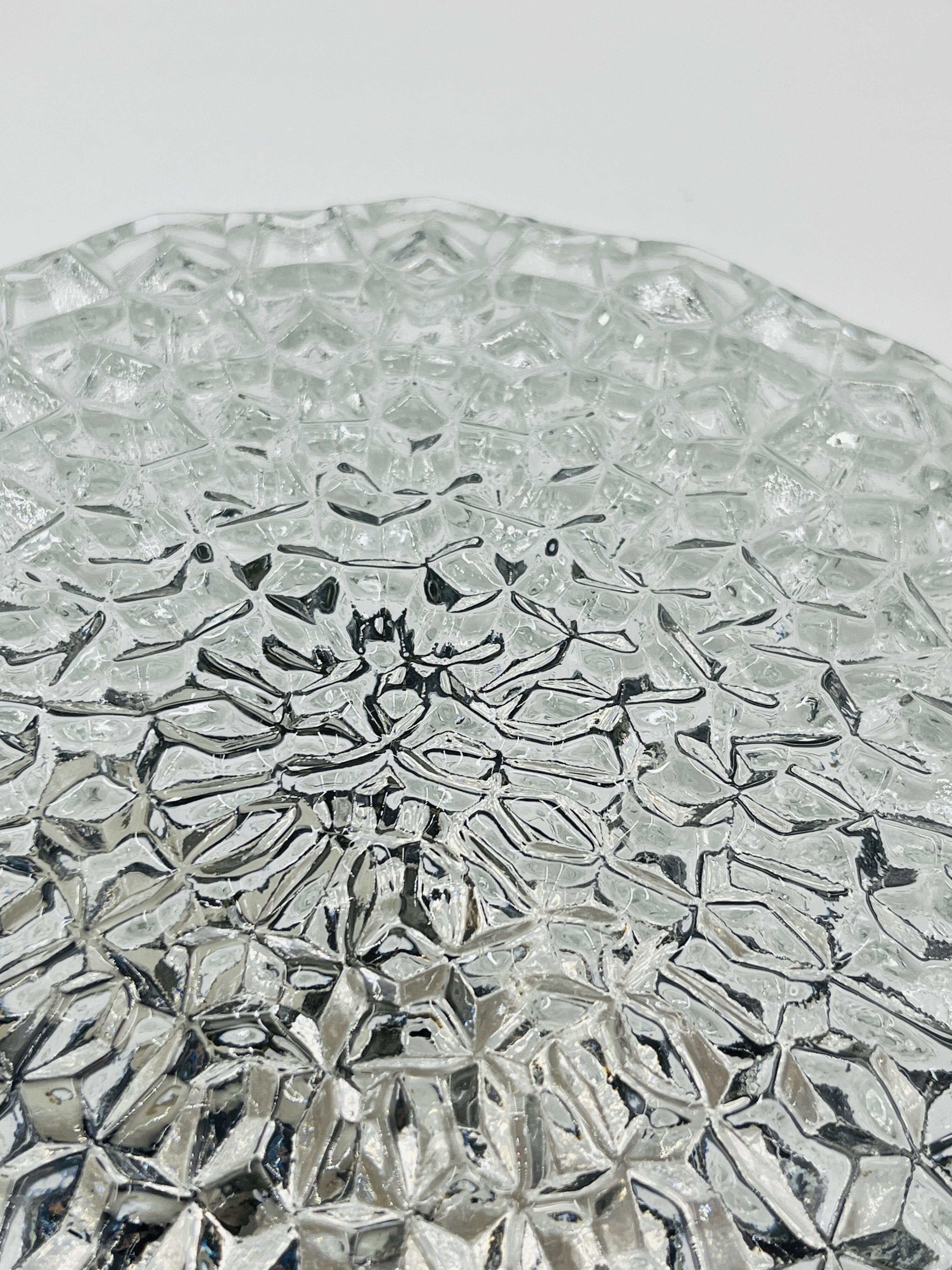 Vintage diamond point glass wall light RZB